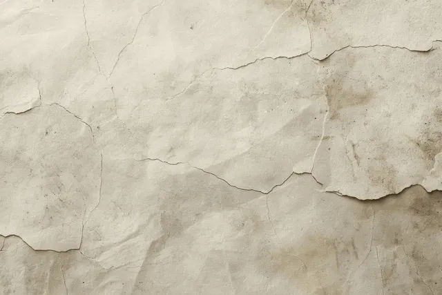 Beige weathered cement wall texture with peeling cracks and a clear blank paper area for writing.
