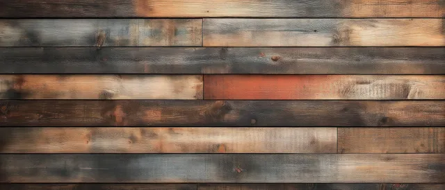 Rustic reclaimed wooden wall planks with grunge texture and worn grain close-up