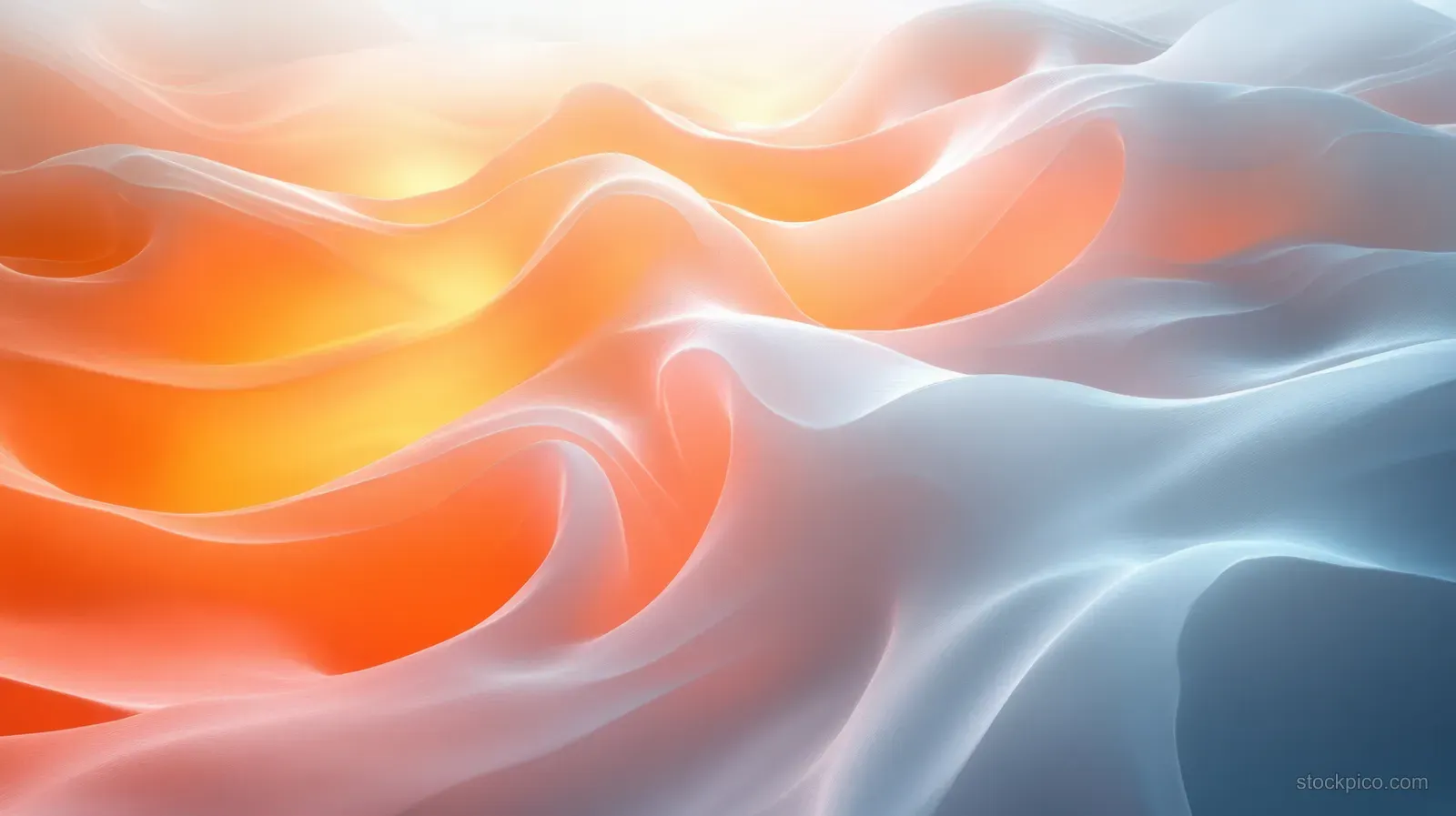 Abstract pastel waves and smooth curves with a soft glowing light.
