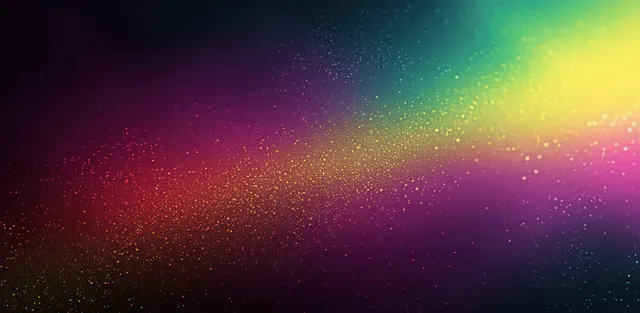 Grainy purple, green, and yellow gradient background with glowing speckled texture