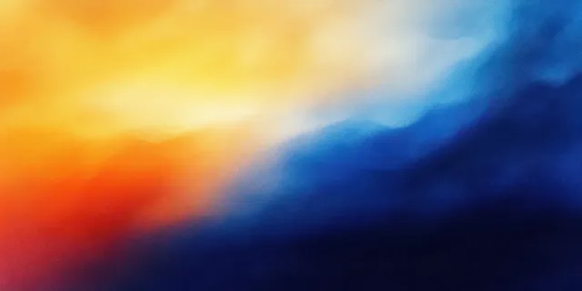 Blue and yellow dreamy gradient abstract painting with soft blended swirls and painterly texture