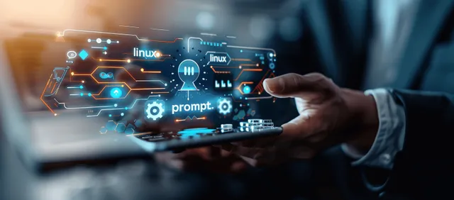 A business professional engages with a virtual AI assistant for customer support through a modern digital interface.
