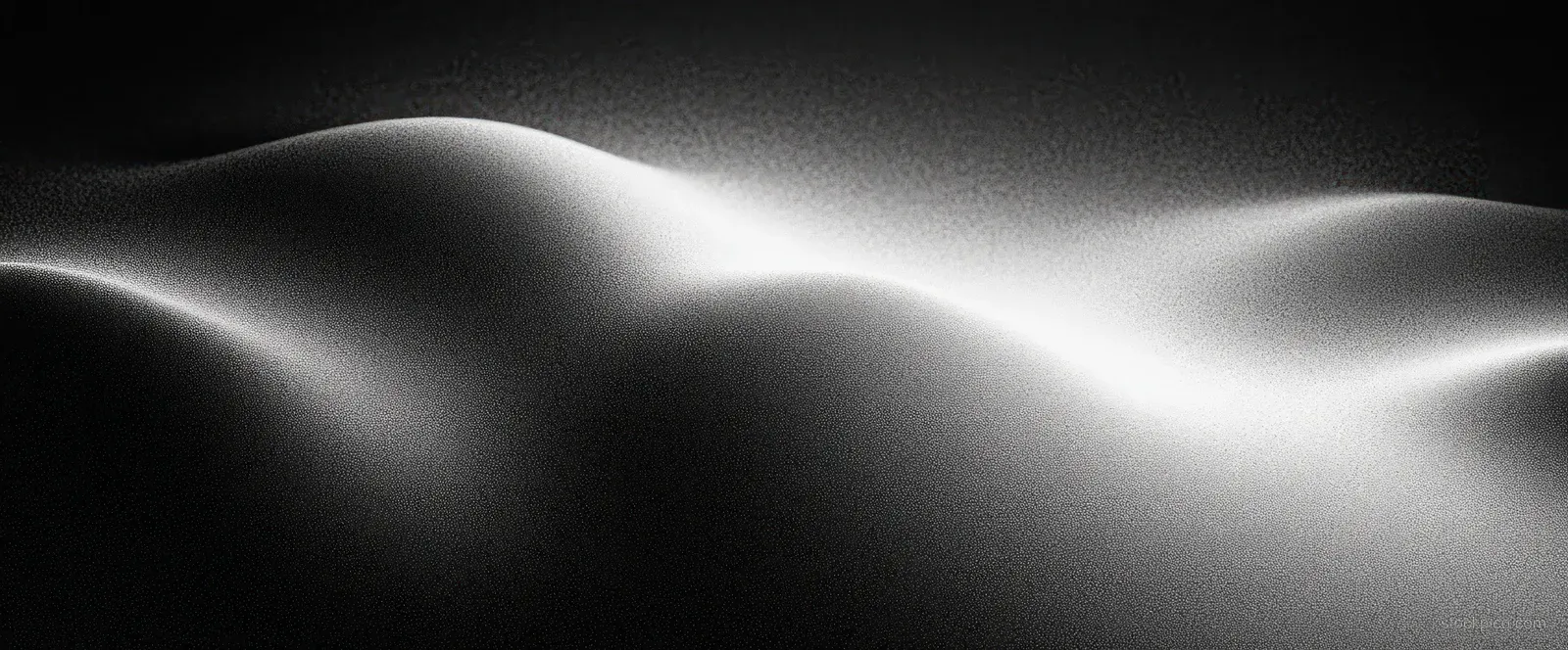 Dark banner background showing smooth smoky gradient waves with subtle grain and bright highlights.