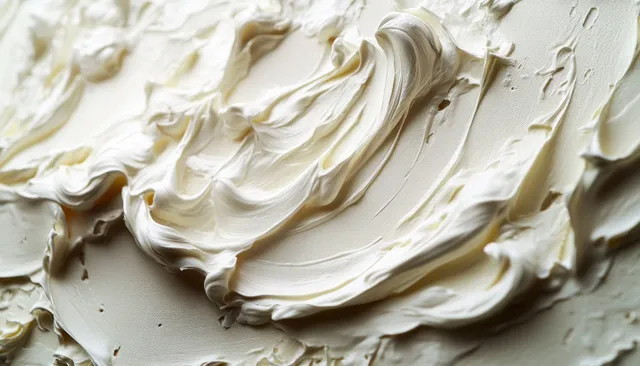 Creamy white paint texture swirl in thick paste, soft diffused light close-up