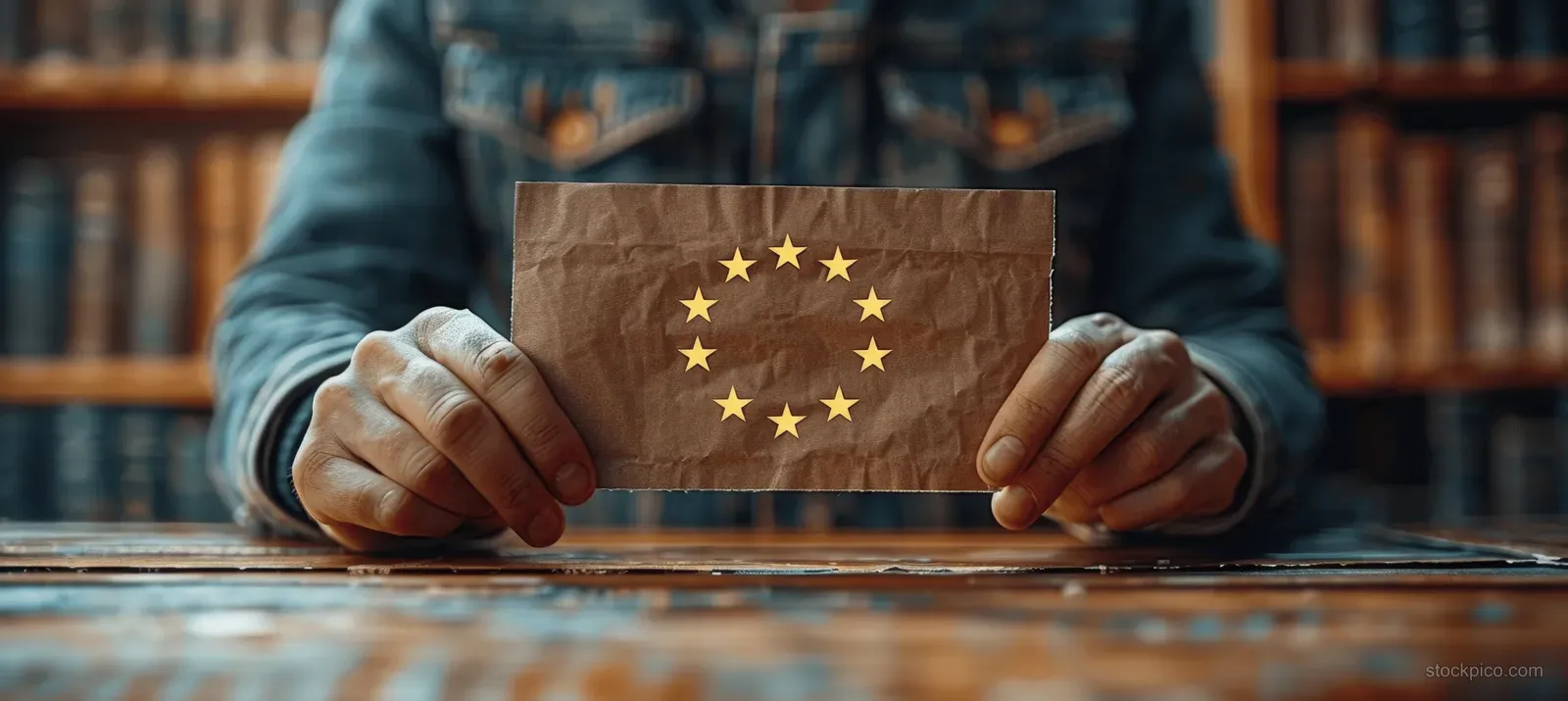 Hand Casting an EU Ballot for European Election