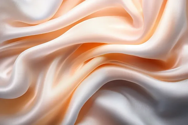 Ivory satin fabric flowing in soft waves, glossy highlights and elegant drapery texture
