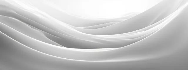 Layered white and gray wave curves create a soft depth effect on a minimal light background.