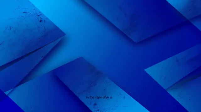 Blue gradient background with cobalt arrow-shaped facets and neon geometric lines forming diagonal direction patterns.