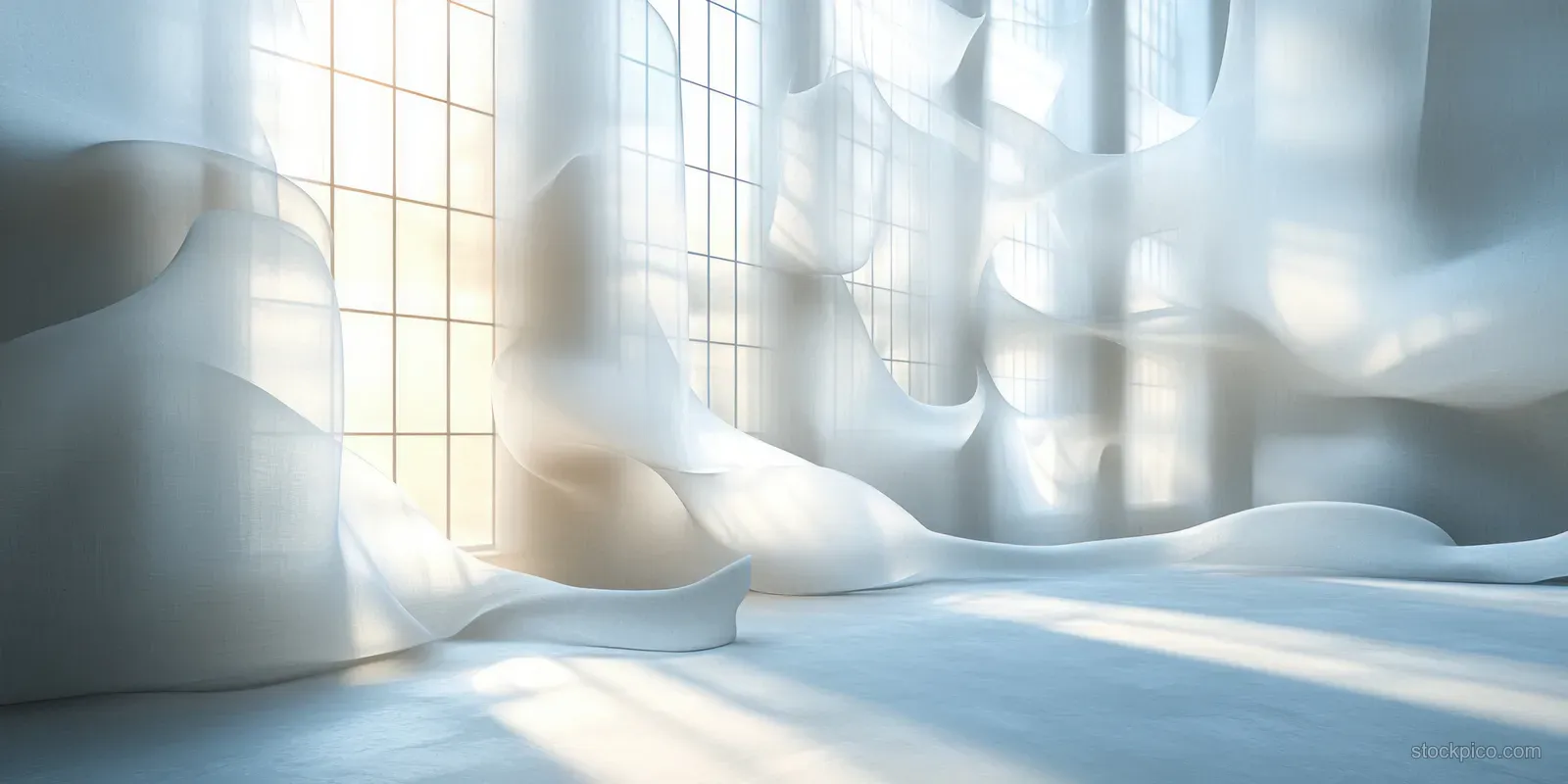 Folded white geometric plane squares with soft shadows arranged on a blank white background.
