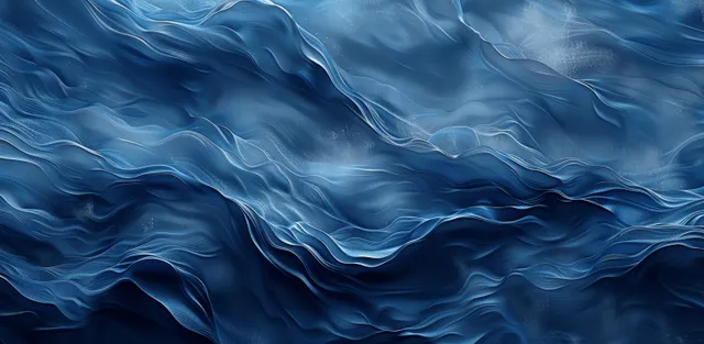 Abstract dark blue ocean waves with gradient deep texture and flowing liquid grunge streaks.