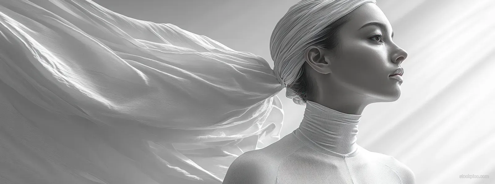 A white cycling jersey is shown from the front under soft natural light with visible fabric folds.