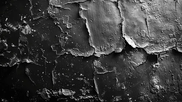 Worn black and white film frame with scratches, dust specks, and damaged grainy texture.