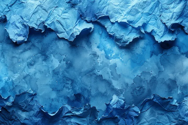 Abstract blue watercolor wash background with white streaks like sky and sea