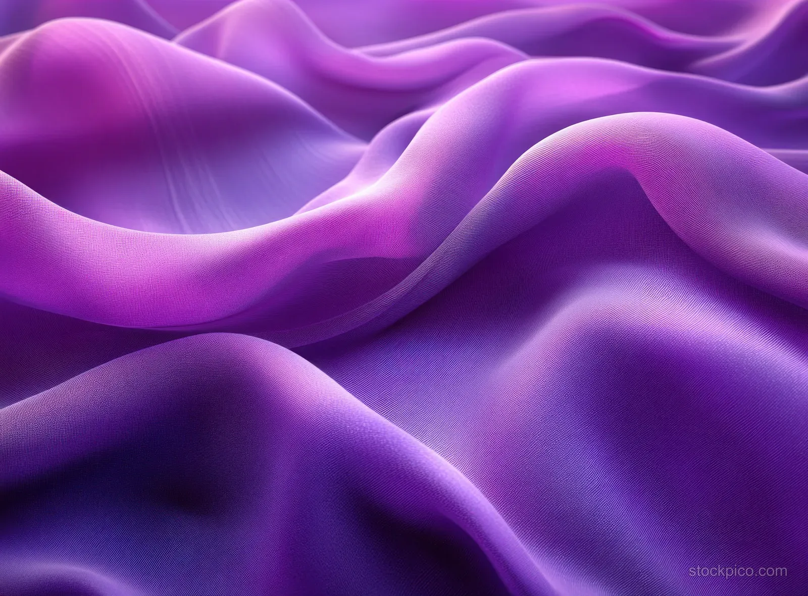 Purple athletic T-shirt fabric drapes in smooth waves under soft studio lighting.