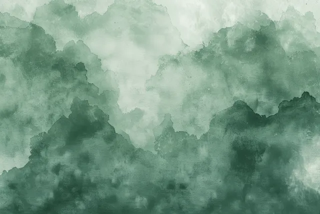 Sage green and gray watercolor cloud haze texture for abstract banner and wallpaper
