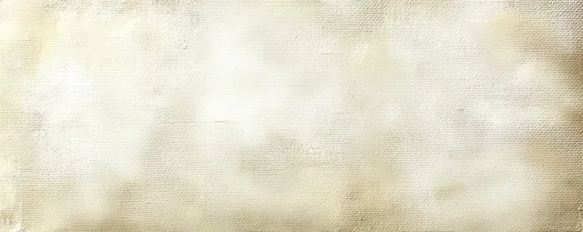 Aged cream linen paper background with grainy texture and faint watercolor stains