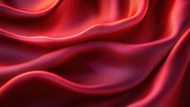 Crimson silk fabric with flowing folds and soft gloss lighting background
