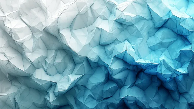Abstract teal and emerald polygon background with a faceted gradient and sharp geometric edges.