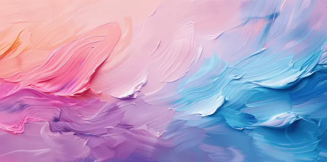 Pastel underwater wave swirls painted in blue, pink, purple, orange, and white fill the background.