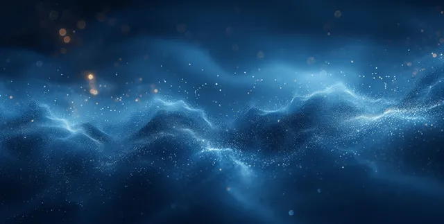 Abstract blue black gradient with glowing grainy wave texture