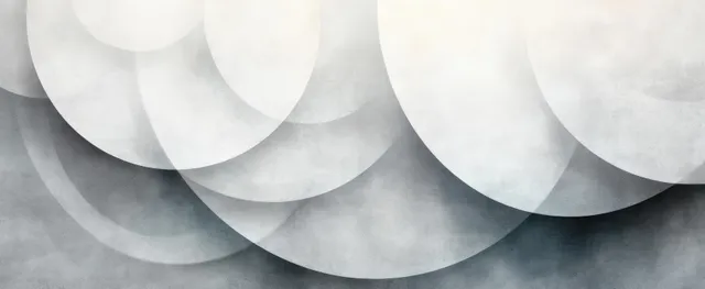 Overlapping gray and pale circles form an abstract banded pattern with soft lighting and slight worn texture.