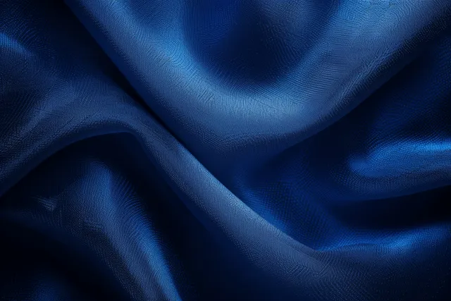 Dark navy silk satin fabric background with smooth draped folds and subtle light sheen