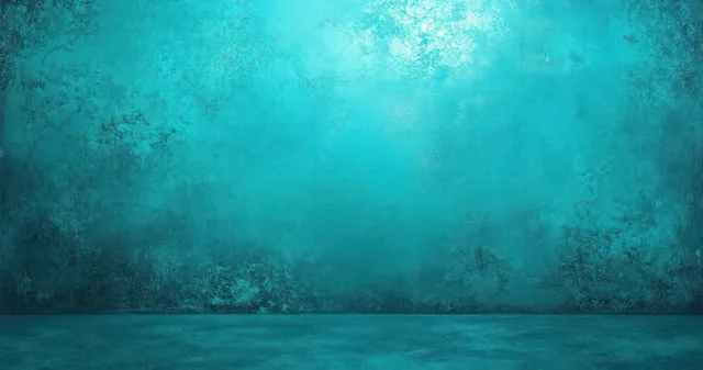 Teal aqua grunge wall texture background with worn speckles and soft light haze with Copy Space Design