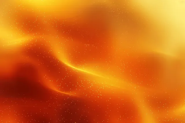 Fiery orange yellow red abstract gradient background with glowing soft light and grainy sparks
