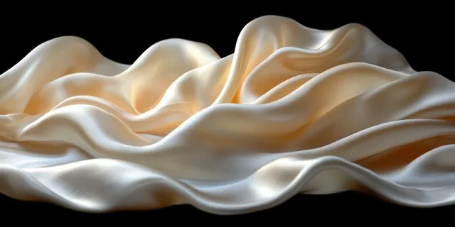 Silky white fabric folds softly glowing under warm light against a dark backdrop