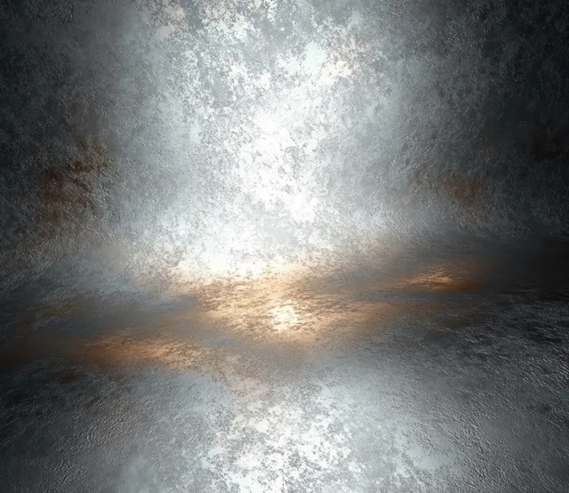 Shimmering metallic abstract texture with soft spotlight glow on dark gray-black backdrop