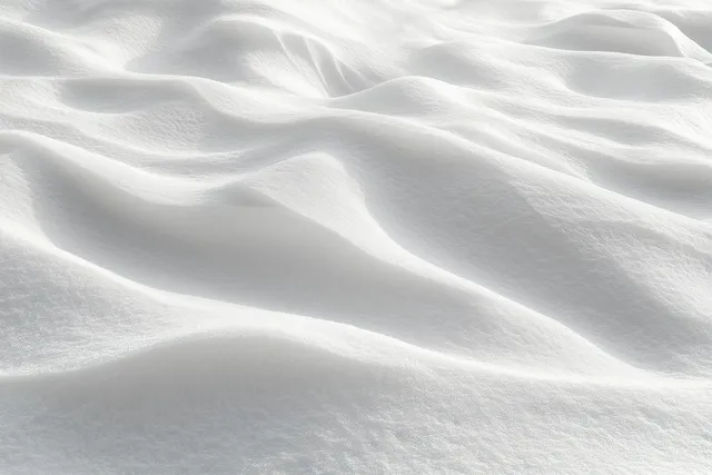 Smooth snow surface with gentle ripples and soft shadows across an untouched winter landscape.