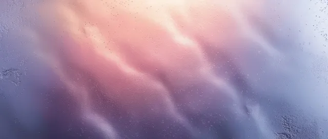 Pastel frosted glass gradient background with blurred light streaks, dusty grain, and soft shadow depth.