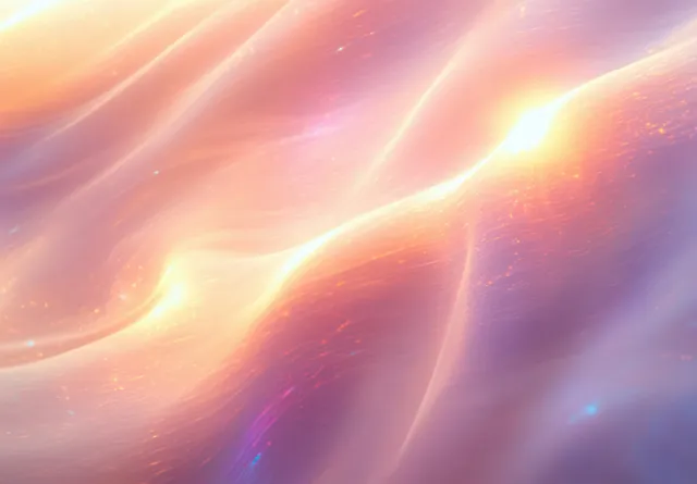 Prismatic rainbow sunlight glow swirling across a soft pastel abstract background