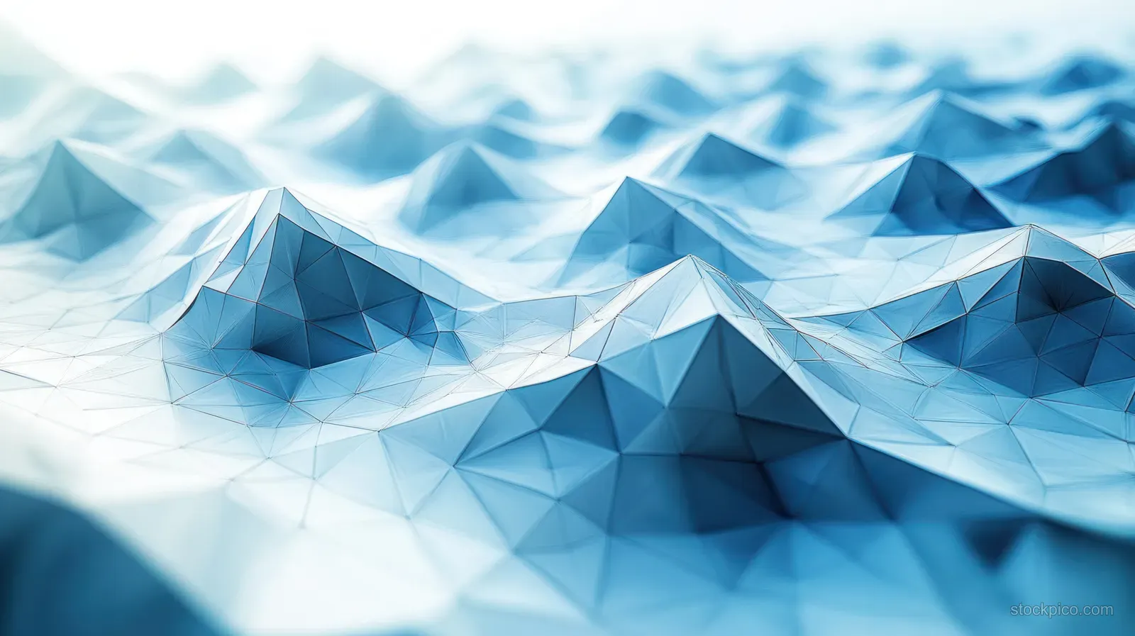 Abstract blue polygon waves with connected peaks forming a geometric background.