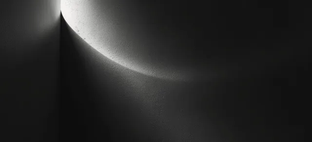 Abstract female silhouette shadow with textured monochrome gradient background and spotlight