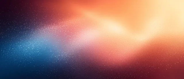 Retro grainy gradient background with orange glow and deep blue haze