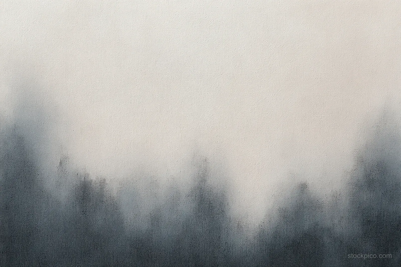 Hazy dark tree silhouettes fade into a light textured background with soft shadow gradients.