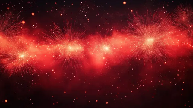 Red fireworks burst across a dark night sky celebration backdrop