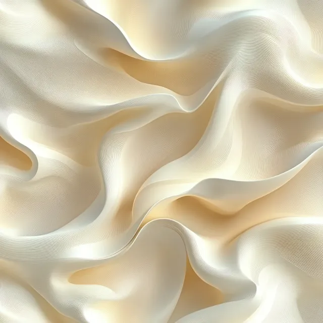 Cream and beige abstract wave folds resembling soft fabric, with smooth highlights and shadows.