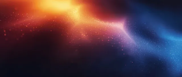 Abstract grainy wave gradient backdrop in dark blue with orange red glow