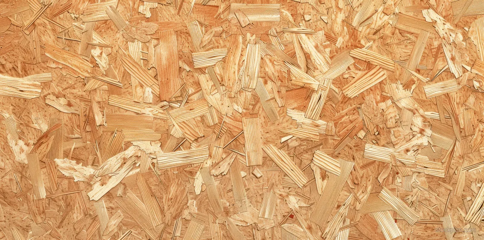 Light brown OSB-like panel surface filled with interlocking wood chips in a seamless repeating pattern.