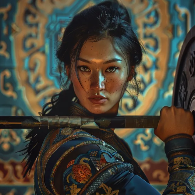 A Kazakhstani weightlifter grips a barbell in a focused training pose against a patterned wall.