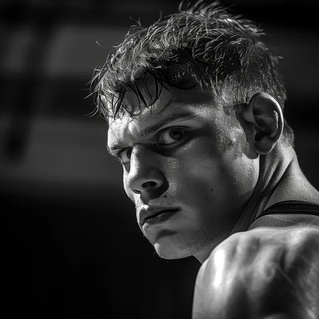 Pinnacle of Power: A Russian Wrestler in Action