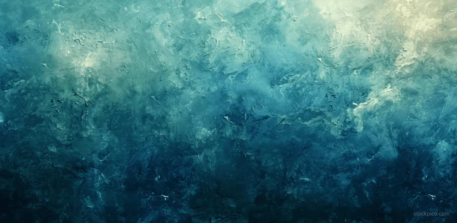 Teal and blue cloudlike gradient background with grainy texture and soft atmospheric glow.