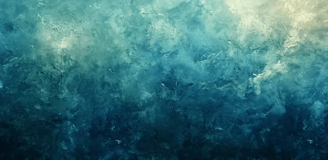 Teal and blue cloudlike gradient background with grainy texture and soft atmospheric glow.