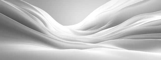 Minimalist white abstract soft curves wave background with smooth 3D folds and depth
