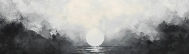 Moody gray watercolor sky with marbled clouds and swirling ink-like texture