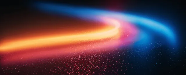 Colorful light arc streaks across dark grainy film texture vintage gradient backdrop