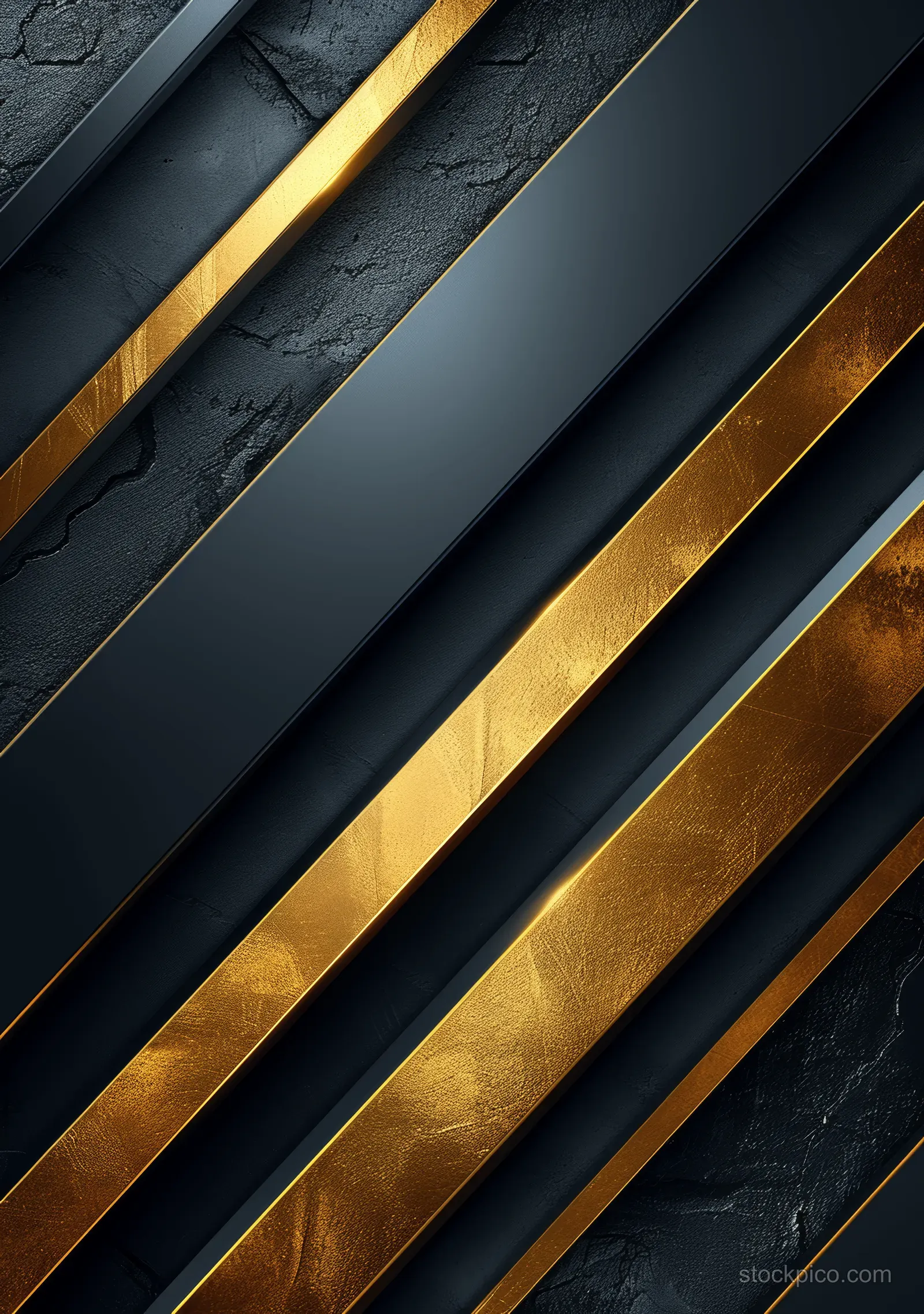 Diagonal gold stripes over a dark textured background create a sleek geometric banner with empty space.