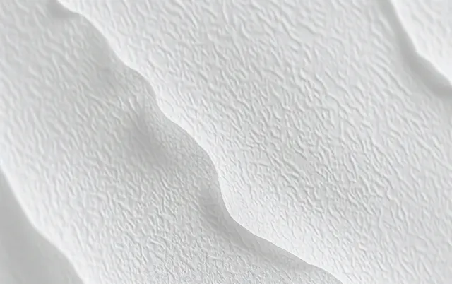 Close-up of white textured surface forming gentle wave ridges with soft shadow contours